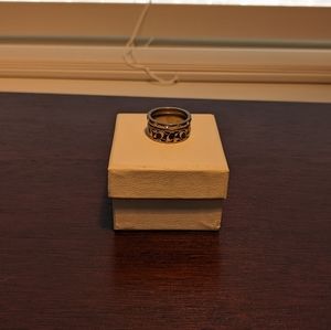 Coach Black and Silver stackable rings